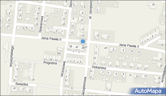 Baranów, Jana Pawła II, 4G, mapa Baranów