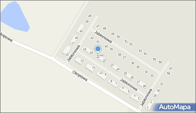 Barlinek, Jabłoniowa, 21, mapa Barlinek