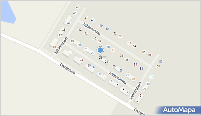 Barlinek, Jabłoniowa, 23, mapa Barlinek