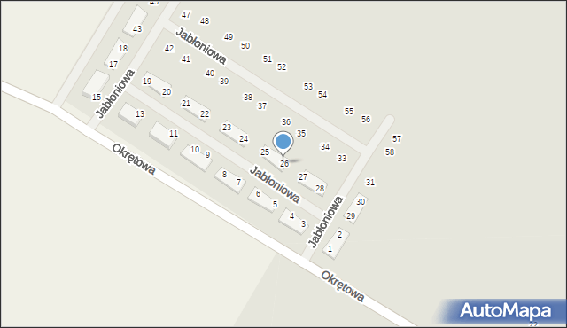 Barlinek, Jabłoniowa, 26, mapa Barlinek