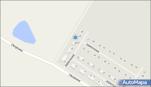 Barlinek, Jabłoniowa, 43, mapa Barlinek