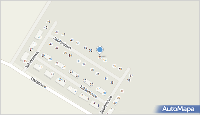 Barlinek, Jabłoniowa, 53, mapa Barlinek