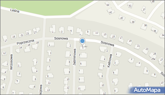 Bartoszyce, Jaśminowa, 1, mapa Bartoszyce