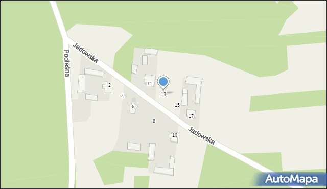 Basinów, Jadowska, 13, mapa Basinów