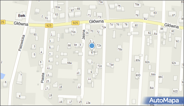 Bełk, Jasna, 5, mapa Bełk
