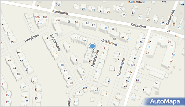 Bezrzecze, Jaspisowa, 4, mapa Bezrzecze