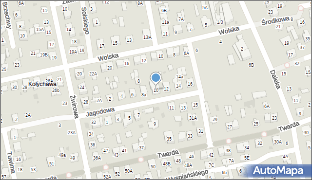 Biała Podlaska, Jagodowa, 10, mapa Białej Podlaskiej