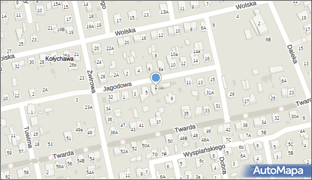 Biała Podlaska, Jagodowa, 7, mapa Białej Podlaskiej