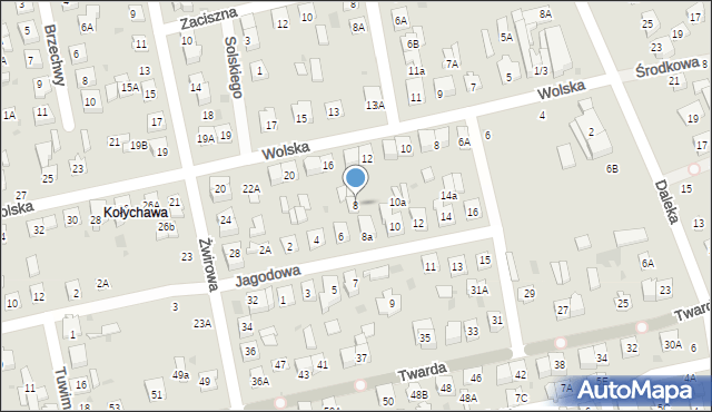 Biała Podlaska, Jagodowa, 8, mapa Białej Podlaskiej