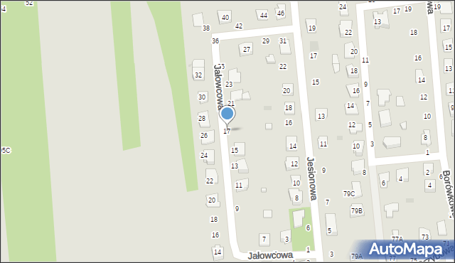 Biała Podlaska, Jałowcowa, 17, mapa Białej Podlaskiej