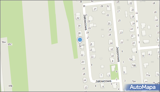 Biała Podlaska, Jałowcowa, 24, mapa Białej Podlaskiej