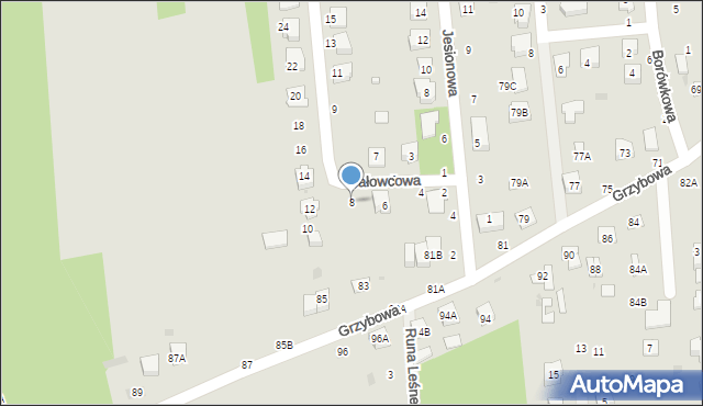 Biała Podlaska, Jałowcowa, 8, mapa Białej Podlaskiej