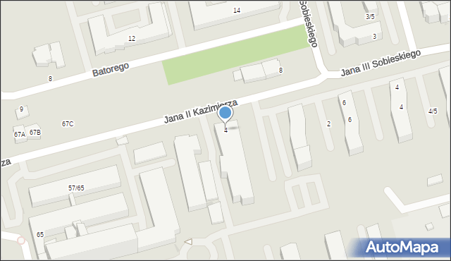 Biała Podlaska, Jana II Kazimierza, 4, mapa Białej Podlaskiej