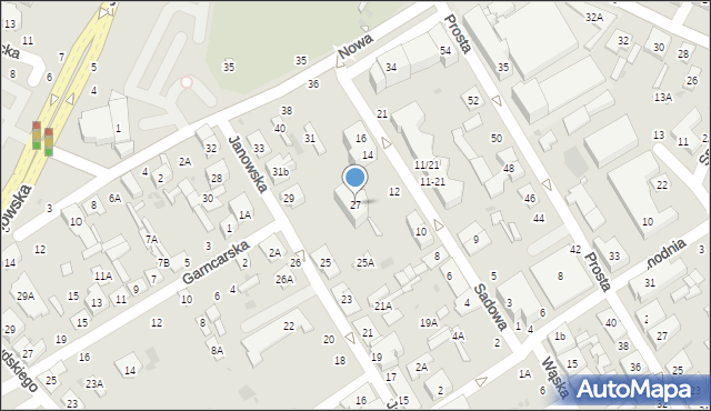 Biała Podlaska, Janowska, 27, mapa Białej Podlaskiej