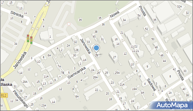 Biała Podlaska, Janowska, 29, mapa Białej Podlaskiej