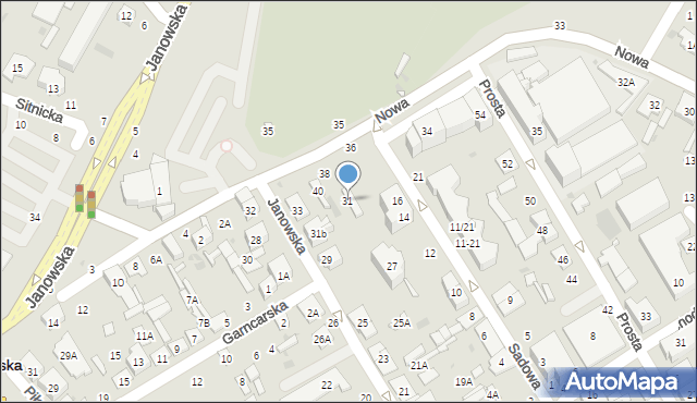 Biała Podlaska, Janowska, 31, mapa Białej Podlaskiej