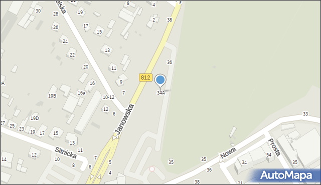Biała Podlaska, Janowska, 34A, mapa Białej Podlaskiej
