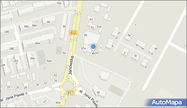 Biała Podlaska, Janowska, 57, mapa Białej Podlaskiej