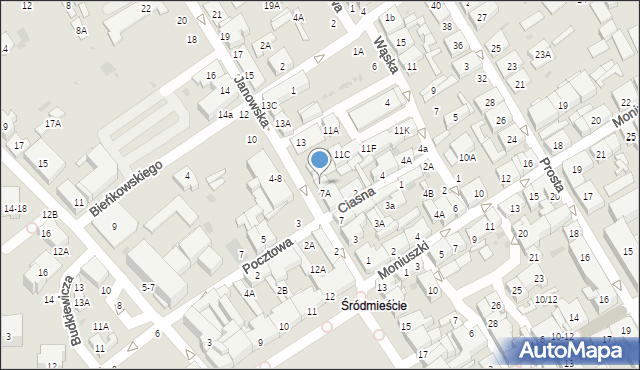 Biała Podlaska, Janowska, 9, mapa Białej Podlaskiej