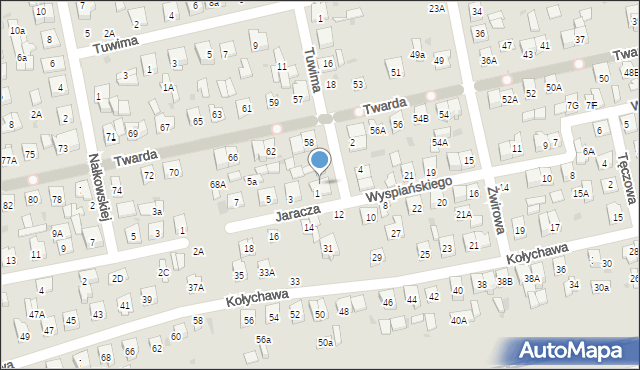 Biała Podlaska, Jaracza Stefana, 1a, mapa Białej Podlaskiej