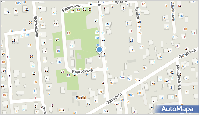 Biała Podlaska, Jaworowa, 6, mapa Białej Podlaskiej