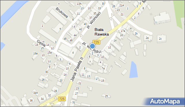 Biała Rawska, Jana Pawła II, 1, mapa Biała Rawska