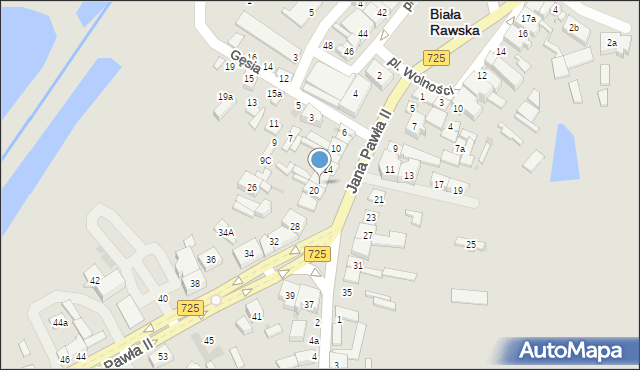 Biała Rawska, Jana Pawła II, 18, mapa Biała Rawska