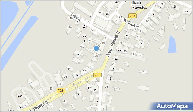 Biała Rawska, Jana Pawła II, 20, mapa Biała Rawska