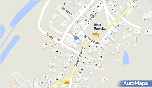 Biała Rawska, Jana Pawła II, 4, mapa Biała Rawska