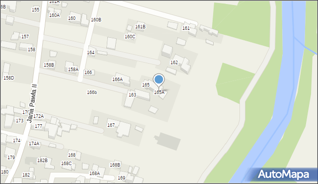 Biały Dunajec, Jana Pawła II, 165A, mapa Biały Dunajec