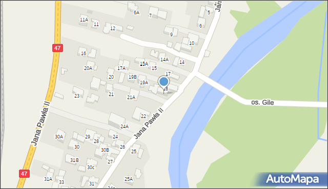 Biały Dunajec, Jana Pawła II, 19, mapa Biały Dunajec