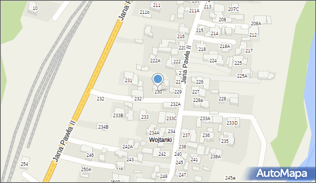 Biały Dunajec, Jana Pawła II, 230, mapa Biały Dunajec