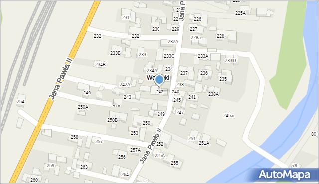 Biały Dunajec, Jana Pawła II, 242, mapa Biały Dunajec