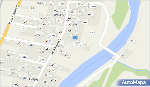Biały Dunajec, Jana Pawła II, 251, mapa Biały Dunajec