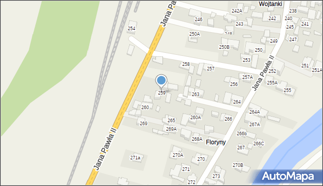 Biały Dunajec, Jana Pawła II, 259, mapa Biały Dunajec