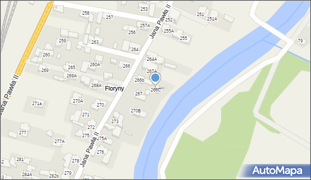 Biały Dunajec, Jana Pawła II, 266C, mapa Biały Dunajec