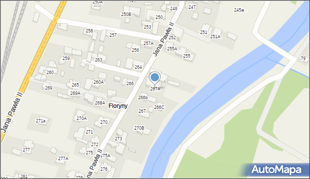 Biały Dunajec, Jana Pawła II, 267A, mapa Biały Dunajec