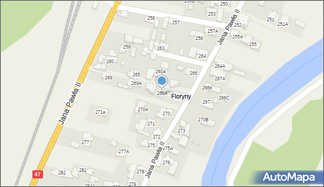 Biały Dunajec, Jana Pawła II, 268A, mapa Biały Dunajec