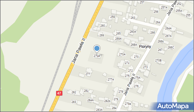 Biały Dunajec, Jana Pawła II, 271a, mapa Biały Dunajec