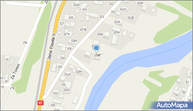 Biały Dunajec, Jana Pawła II, 329B, mapa Biały Dunajec