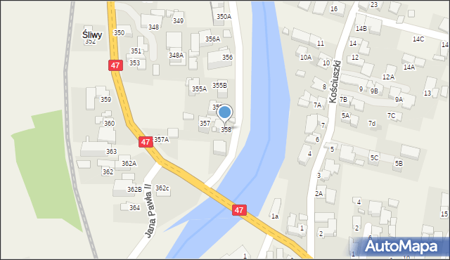 Biały Dunajec, Jana Pawła II, 358, mapa Biały Dunajec