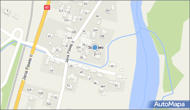 Biały Dunajec, Jana Pawła II, 37, mapa Biały Dunajec