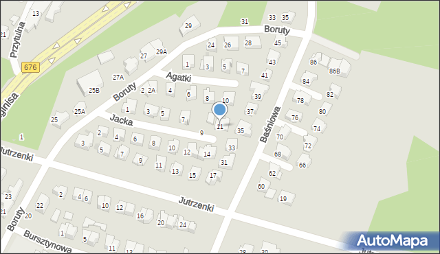 Białystok, Jacka, 11, mapa Białegostoku
