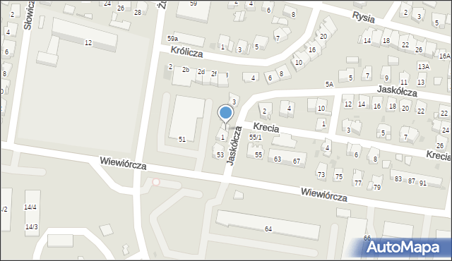 Białystok, Jaskółcza, 1/2, mapa Białegostoku