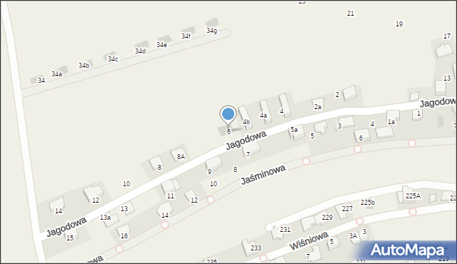 Bibice, Jagodowa, 6, mapa Bibice