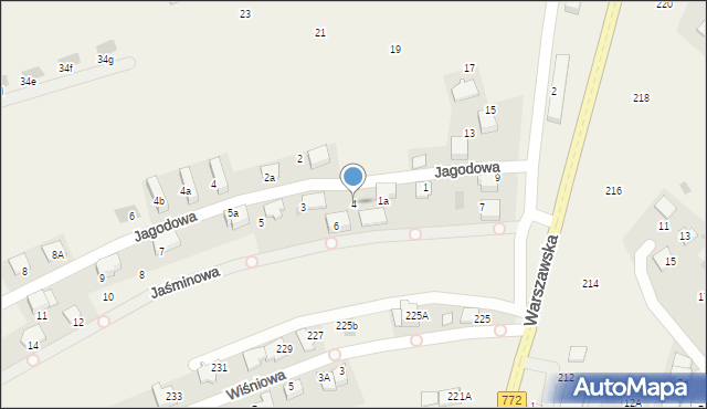 Bibice, Jaśminowa, 4, mapa Bibice