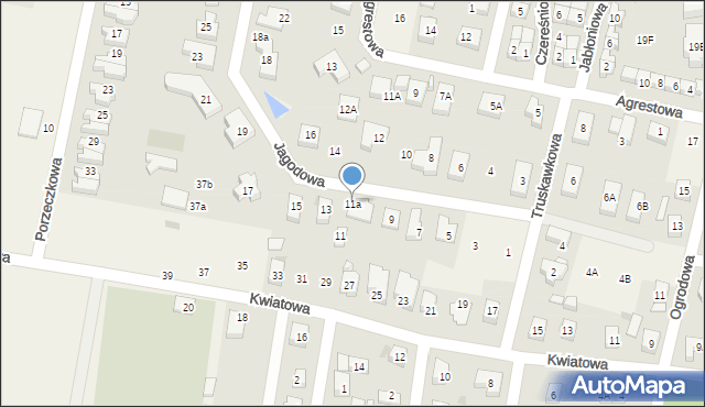 Bielany Wrocławskie, Jagodowa, 11a, mapa Bielany Wrocławskie