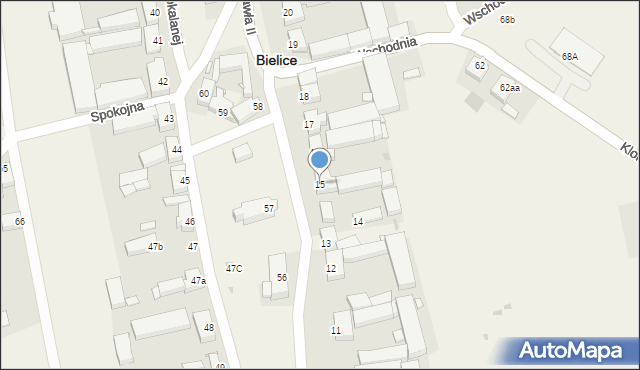 Bielice, Jana Pawła II, 15, mapa Bielice