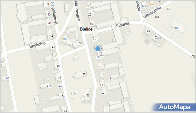 Bielice, Jana Pawła II, 16a, mapa Bielice
