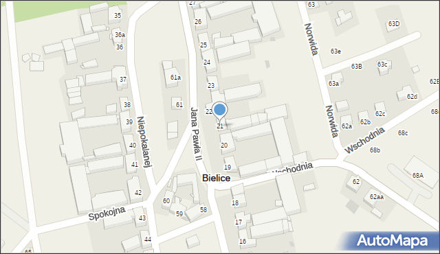 Bielice, Jana Pawła II, 21, mapa Bielice